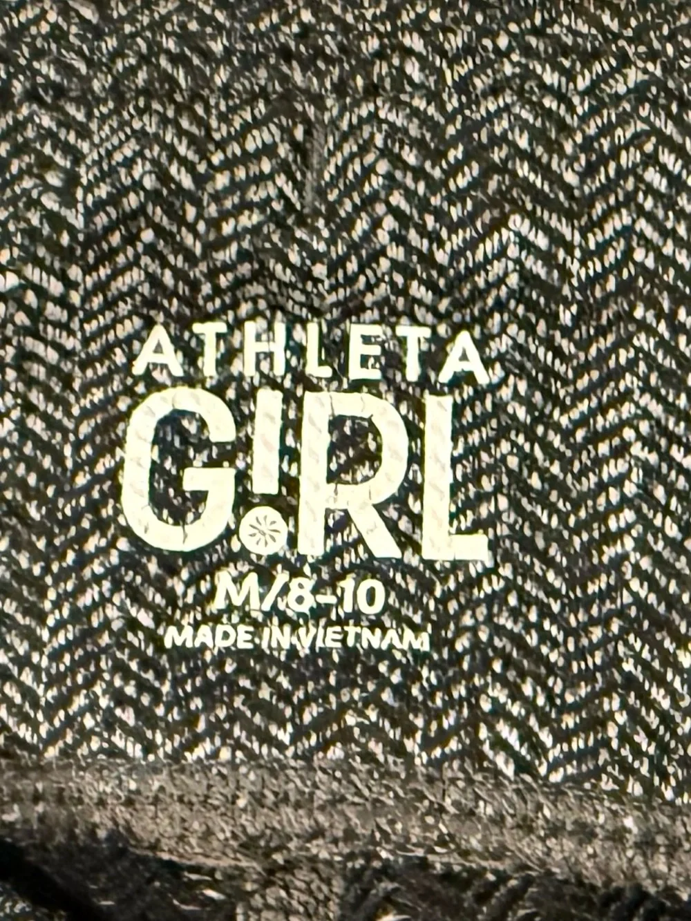 Athleta Girl Black & Grey Zipper Detail Leggings Size Medium 8/10